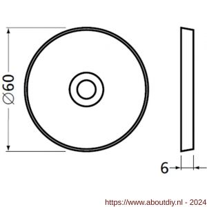 Hermeta 3566 leuninghouder rozet 82 mm met gat 8,5 mm nieuw zilver EAN sticker - A20100970 - afbeelding 2