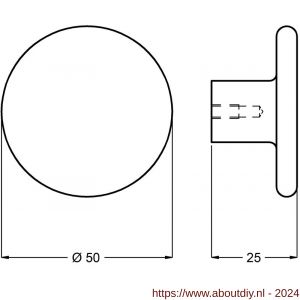 Hermeta 3755 meubelknop rond 50 mm zwart EAN sticker - A20101394 - afbeelding 2