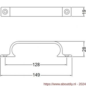 Hermeta 4232 hand- en meubelgreep 128 mm opschroevend nieuw zilver EAN sticker - A20101159 - afbeelding 2