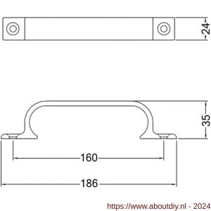 Hermeta 4233 hand- en meubelgreep 160 mm opschroevend nieuw zilver EAN sticker - A20101165 - afbeelding 2