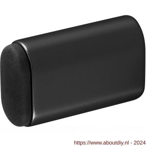 Hermeta 4704 deurbuffer ovaal 60 mm mat zwart EAN sticker - A20101968 - afbeelding 1