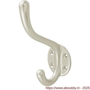 Hermeta 0010 garderobe hoed- en jashaak enkel nieuw zilver - A20100734 - afbeelding 1