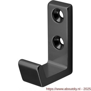 Hermeta 0555 jas- en handdoekhaak mat zwart - A20101541 - afbeelding 1