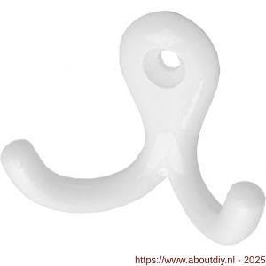 Hermeta 0560 handdoekhaak dubbel wit - A20100670 - afbeelding 1