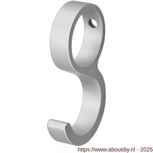 Hermeta 0591 schuifhaak voor ronde garderobebuis D=19 mm mat naturel - A20100395 - afbeelding 1