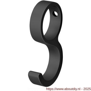Hermeta 0591 schuifhaak voor ronde garderobebuis D=19 mm mat zwart - A20101543 - afbeelding 1