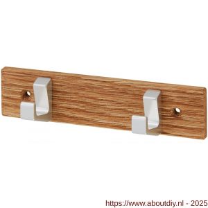 Hermeta 0652 handdoekrek 2-haaks hout-aluminium - A20100677 - afbeelding 1