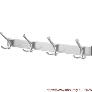 Hermeta 0824 garderobe kapstok 4x haak nummer 820 naturel - A20100231 - afbeelding 1