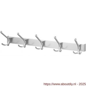 Hermeta 0825 garderobe kapstok 5x haak nummer 820 naturel - A20100235 - afbeelding 1