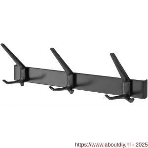 Hermeta 0863 garderobe kapstok 3x haak nummer 860 zwart - A20101380 - afbeelding 1