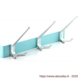 Hermeta 0863 garderobe kapstok 3x haak nummer 860 nevel blauw-naturel - A20101382 - afbeelding 1
