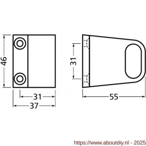 Hermeta 1030 garderobebuis steun eind Gardelux 1 type 1 mat zwart - A20101476 - afbeelding 2