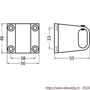 Hermeta 1032 garderobebuis steun midden Gardelux 1 type 1 mat zwart EAN sticker - A20102153 - afbeelding 2