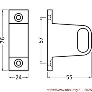 Hermeta 1040 garderobebuis steun eind Gardelux 1 type 2 mat zwart - A20101550 - afbeelding 2