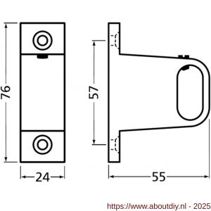 Hermeta 1042 garderobebuis steun midden Gardelux 1 type 2 naturel EAN sticker - A20100434 - afbeelding 2