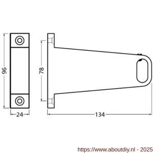 Hermeta 1052 garderobebuis steun midden Gardelux 1 type 3 naturel EAN sticker - A20100440 - afbeelding 2