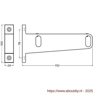Hermeta 1080 garderobebuis steun eind links Gardelux 1 type 5 mat zwart - A20101564 - afbeelding 2