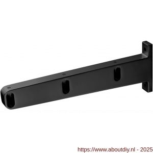 Hermeta 1110 garderobebuis steun eind links Gardelux 1 type 7A mat zwart - A20101582 - afbeelding 1