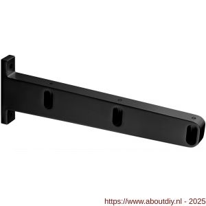 Hermeta 1111 garderobebuis steun eind rechts Gardelux 1 type 7A mat zwart - A20101584 - afbeelding 1