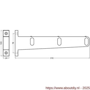 Hermeta 1111 garderobebuis steun eind rechts Gardelux 1 type 7A naturel EAN sticker - A20100484 - afbeelding 2
