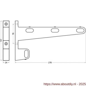 Hermeta 1140 garderobebuis steun eind links Gardelux 1 type 13 mat zwart EAN sticker - A20101595 - afbeelding 2