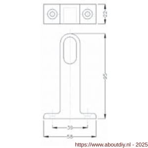 Hermeta 1190 garderobebuis plafondbevestiging steun eind Gardelux 1 nieuw zilver - A20102205 - afbeelding 2