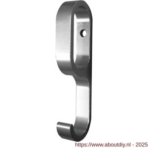 Hermeta 1205 garderobebuis schuifhaak 8 mm breed mat zwart - A20101623 - afbeelding 1