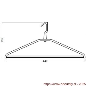 Hermeta 1262 garderobe kledinghanger Gardelux 1 zelfrichtend mat zwart - A20101634 - afbeelding 1