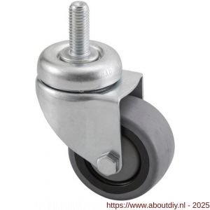 Hermeta 1355 garderobe zwenkwiel zonder rem M10x25 mm verzinkt - A20101358 - afbeelding 1