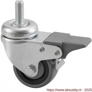 Hermeta 1356 garderobe zwenkwiel met rem M10 verzinkt - A20101359 - afbeelding 1