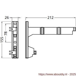 Hermeta 2092 garderobebuis steun Gardelux 2 RAL 9011 zwart - A20101829 - afbeelding 2