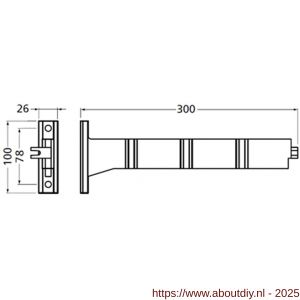 Hermeta 2093 garderobebuis steun Gardelux 2 RAL 9011 zwart - A20101826 - afbeelding 2