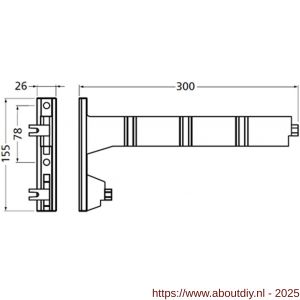 Hermeta 2094 garderobebuis steun Gardelux 2 RAL 9011 zwart - A20101825 - afbeelding 2