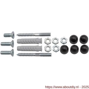 Hermeta 2097 garderobe montageset muurbevestiging Gardelux 2 type 12 mat zwart - A20100559 - afbeelding 1