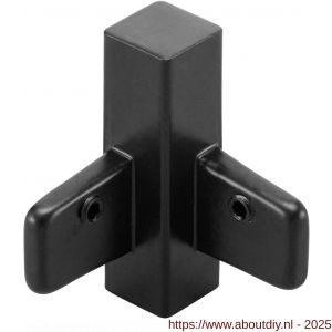 Hermeta 2136 garderobelijst hoek binnen Gardelux 2 voor lijst 2001 zwart - A20100354 - afbeelding 1