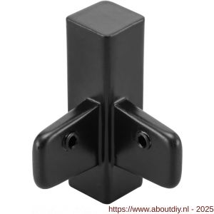 Hermeta 2141 garderobelijst hoek buiten Gardelux 2 voor lijst 2001 zwart - A20100356 - afbeelding 1