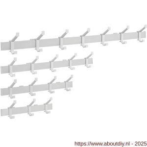 Hermeta 2680 wand garderobe kapstok serie A 3-haaks aluminium winkelverpakking - A20100616 - afbeelding 3