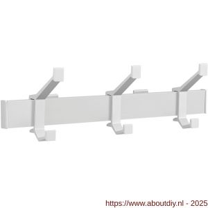 Hermeta 2680 wand garderobe kapstok serie A 3-haaks aluminium winkelverpakking - A20100616 - afbeelding 1