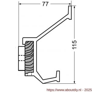 Hermeta 2680 wand garderobe kapstok serie A 3-haaks hout winkelverpakking - A20100617 - afbeelding 2