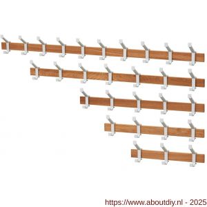 Hermeta 2680 wand garderobe kapstok serie A 3-haaks hout winkelverpakking - A20100617 - afbeelding 3