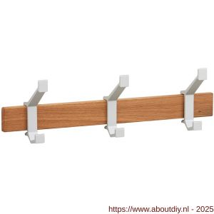 Hermeta 2680 wand garderobe kapstok serie A 3-haaks hout winkelverpakking - A20100617 - afbeelding 1