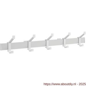 Hermeta 2682 wand garderobe kapstok serie A 5-haaks aluminium winkelverpakking - A20100620 - afbeelding 1