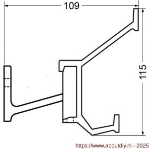 Hermeta 2684 wand garderobe kapstok serie A 7-haaks aluminium winkelverpakking - A20100622 - afbeelding 2