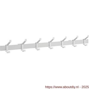 Hermeta 2684 wand garderobe kapstok serie A 7-haaks aluminium winkelverpakking - A20100622 - afbeelding 1