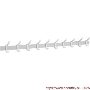 Hermeta 2685 wand garderobe kapstok serie A 10-haaks aluminium winkelverpakking - A20100624 - afbeelding 1