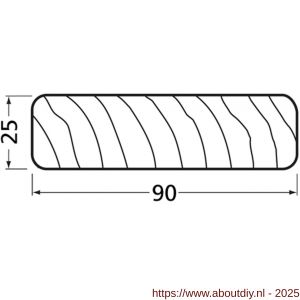 Hermeta 3007 zitbank zitdeel hout 90x25 mm meranti hardhout per meter - A20101350 - afbeelding 2