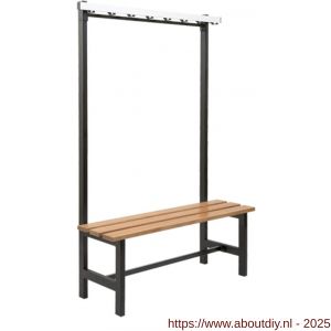 Hermeta 3025 zitbank Gardelux type 5 115 cm houten zitting zwart - A20101339 - afbeelding 1