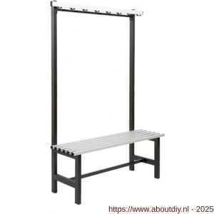 Hermeta 3027 zitbank Gardelux type 5 115 cm aluminium zitting zwart - A20101327 - afbeelding 1