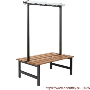 Hermeta 3030 zitbank Gardelux type 6 115 cm houten zitting zwart - A20101341 - afbeelding 1