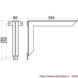 Hermeta 3061 steun voor zitbank Gardelux type 1 zwart - A20101354 - afbeelding 2